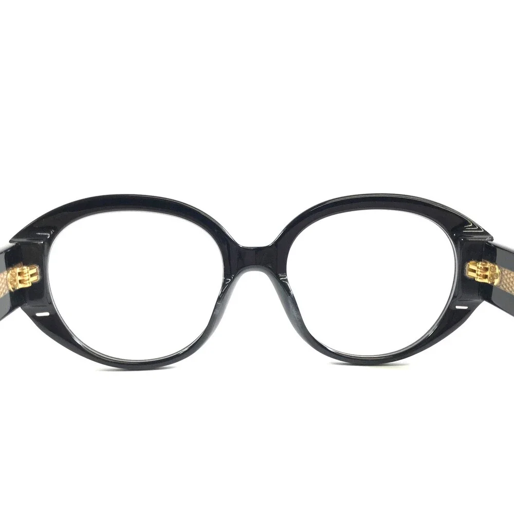 Alfred Kerbs Eyeglasses Frames AURORA BK Shiny Black Gold Round 54-19-142
